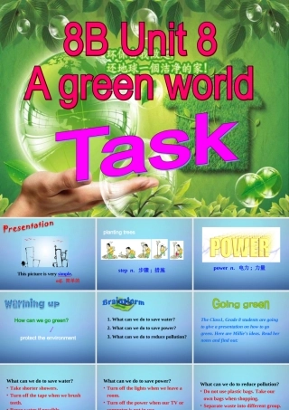 八年级英语下册 Unit 8 A green world Task课件 (新版)牛津版 课件