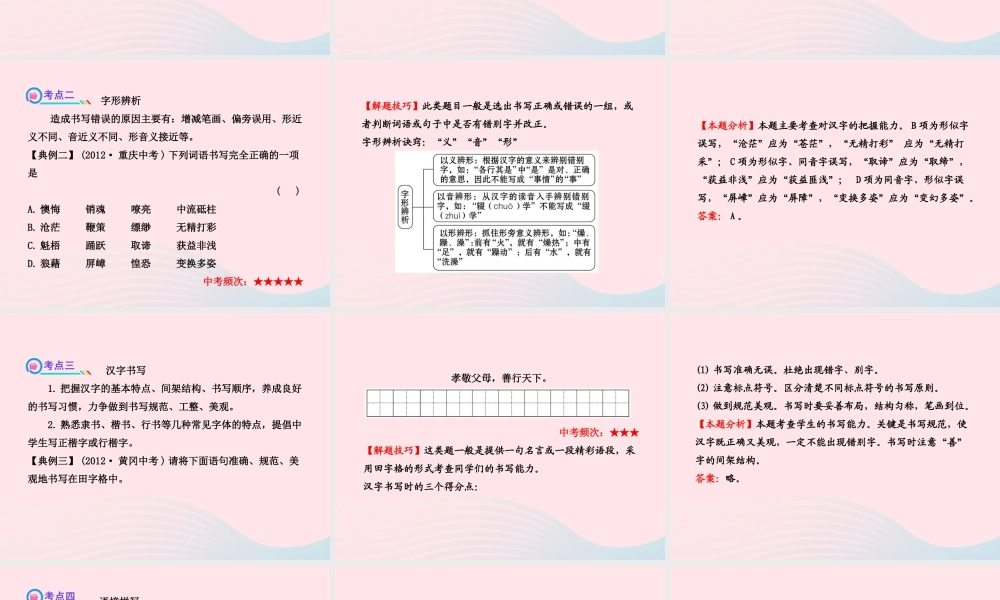 初中语文 1.1字音、字形课件 语文版 课件