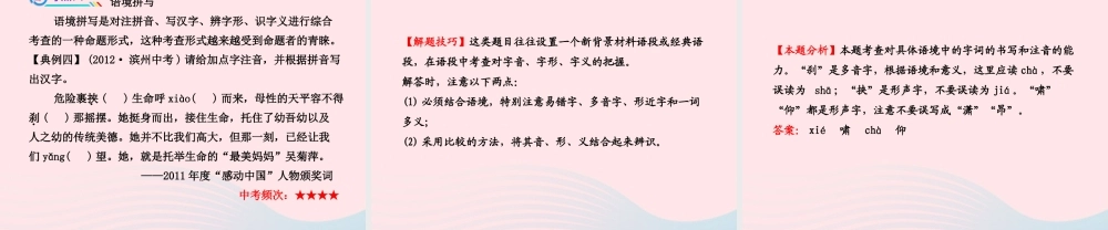 初中语文 1.1字音、字形课件 语文版 课件