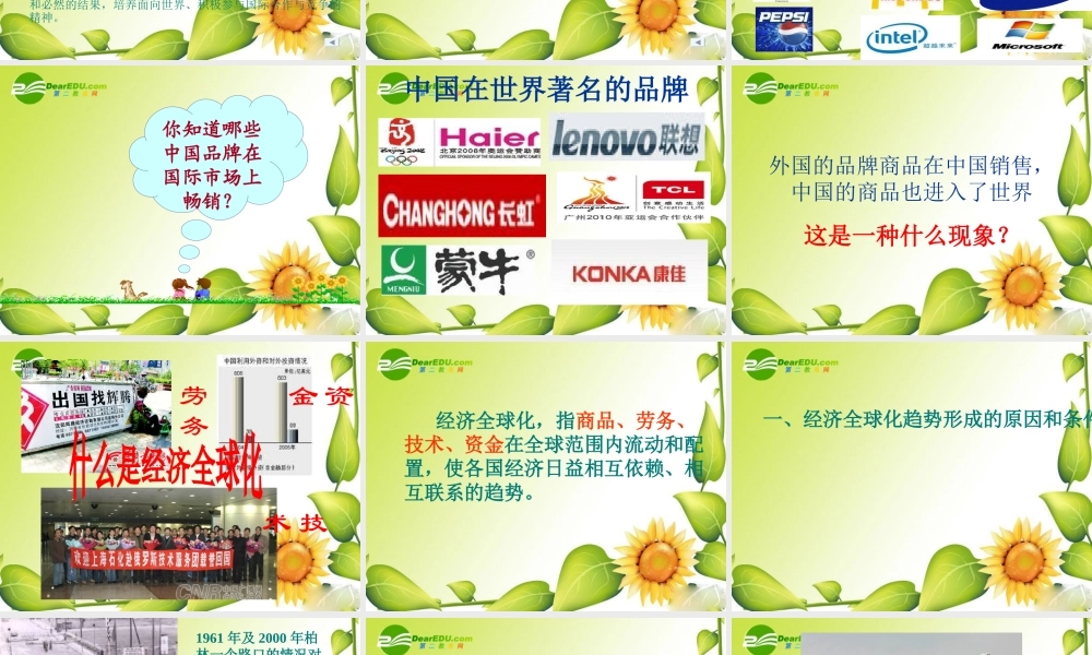 九年级历史第16课 世界经济的 全球化 课件人教版 课件