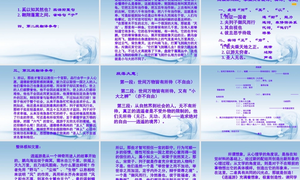 天津市高一语文(逍遥游)课件