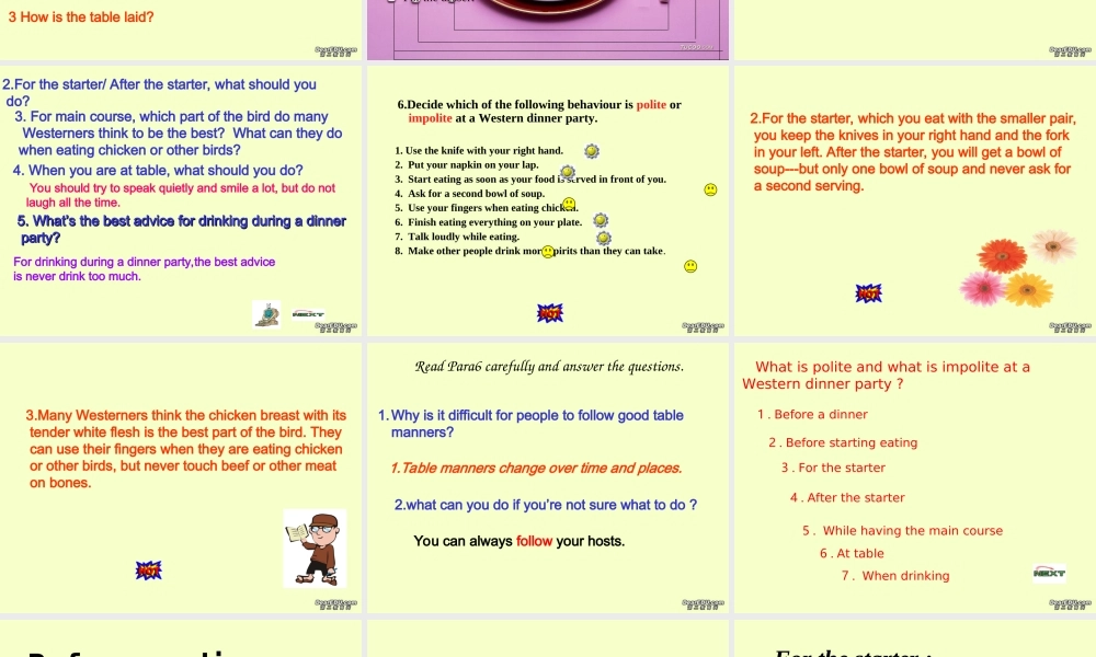 云南省高一英语Unit6 Good manners Reading课件