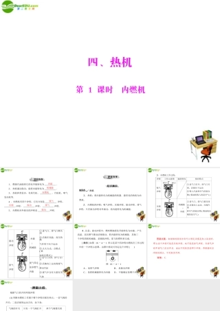 九年级物理 第十六章 热和能 四、热机 第1课时 内燃机 配套课件 人教新课标版 课件