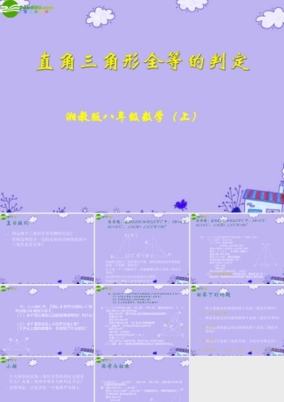 八年级数学上册 3.5 直角三角形全等的判定课件 湘教版 课件