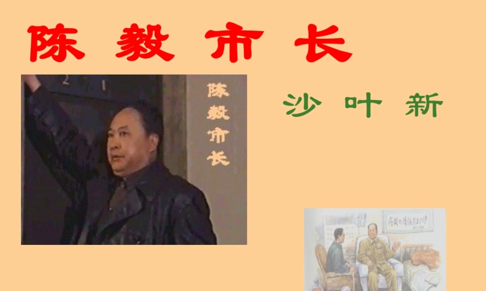 九年级语文下册 第3课(陈毅市长)先场课件 苏教版 课件