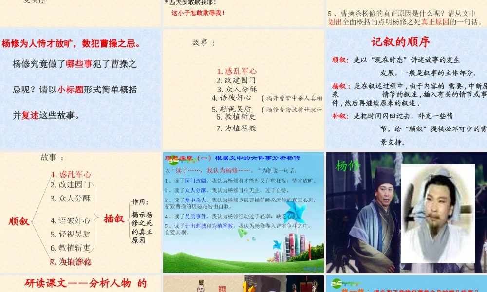 九年级语文上册(杨修之死)优秀课件(30页) 人教新课标版 课件