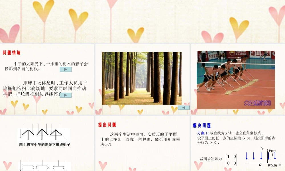 数学 第二讲 变换的复合与二阶矩阵的乘法 二 矩阵乘法的性质 2.2.5 投影变换课件 新人教A版选修4 2 课件