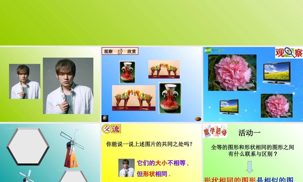 八年级数学下册 10-3相似图形 课件 苏科版 课件