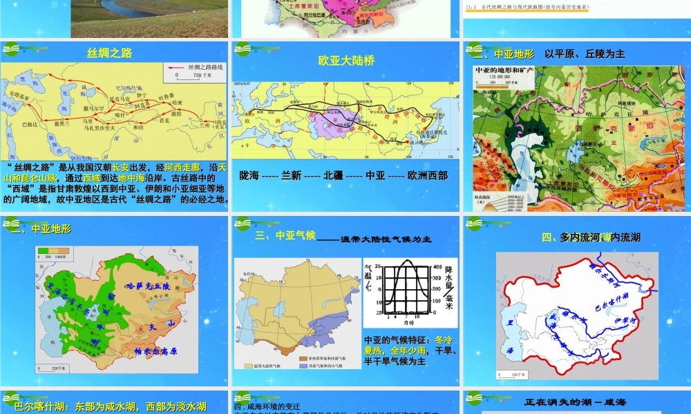 中考区域地理复习课件 中亚 人教新课标版 课件