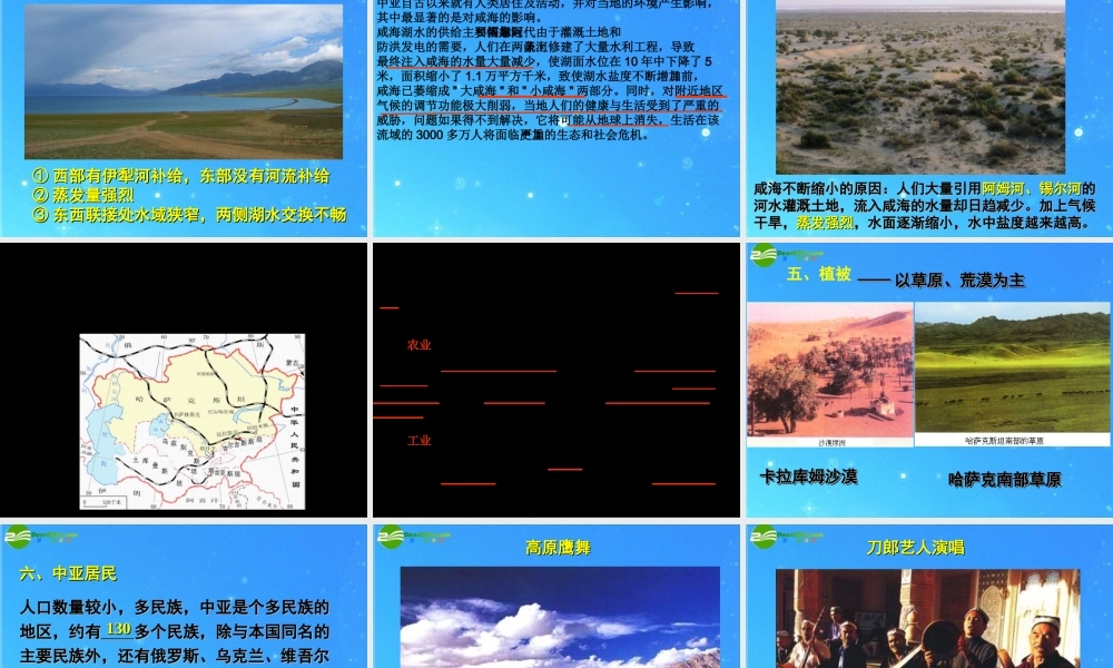 中考区域地理复习课件 中亚 人教新课标版 课件