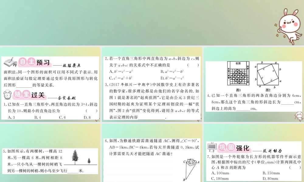 八年级数学上册 第一章 勾股定理 1.1 探索勾股定理(2)习题课件 (新版)北师大版 课件