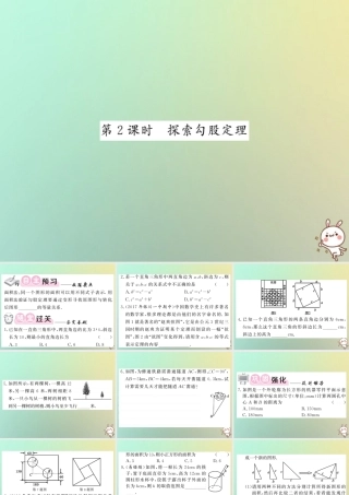 八年级数学上册 第一章 勾股定理 1.1 探索勾股定理(2)习题课件 (新版)北师大版 课件