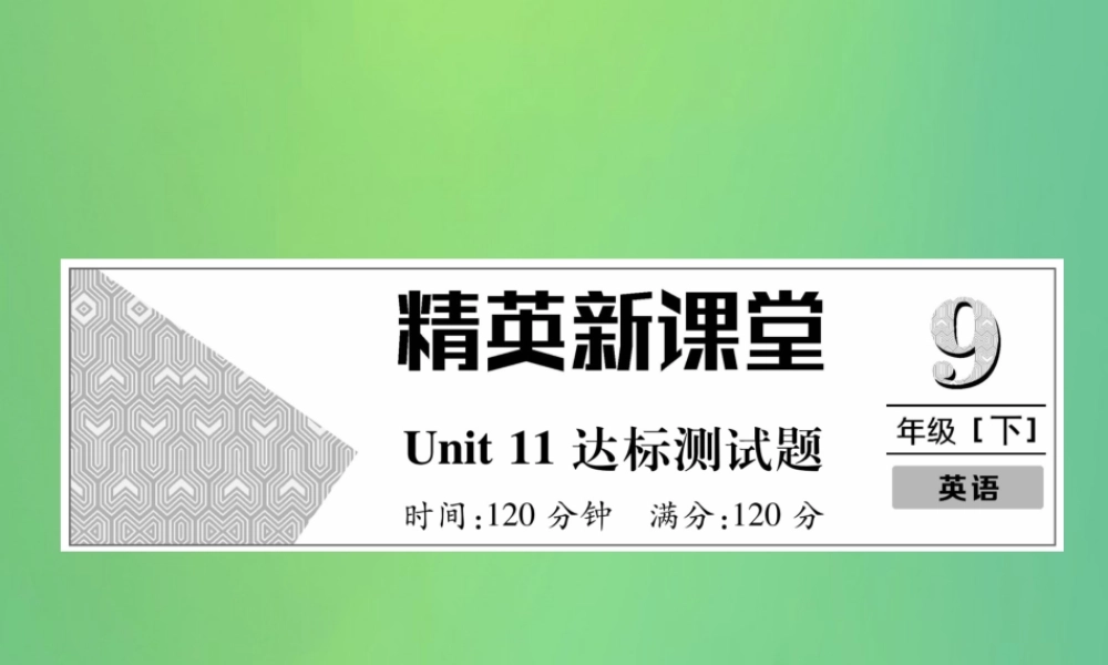 九年级英语全册 Unit 11 Sad movies make me cry达标测试卷课件 (新版)人教新目标版 课件