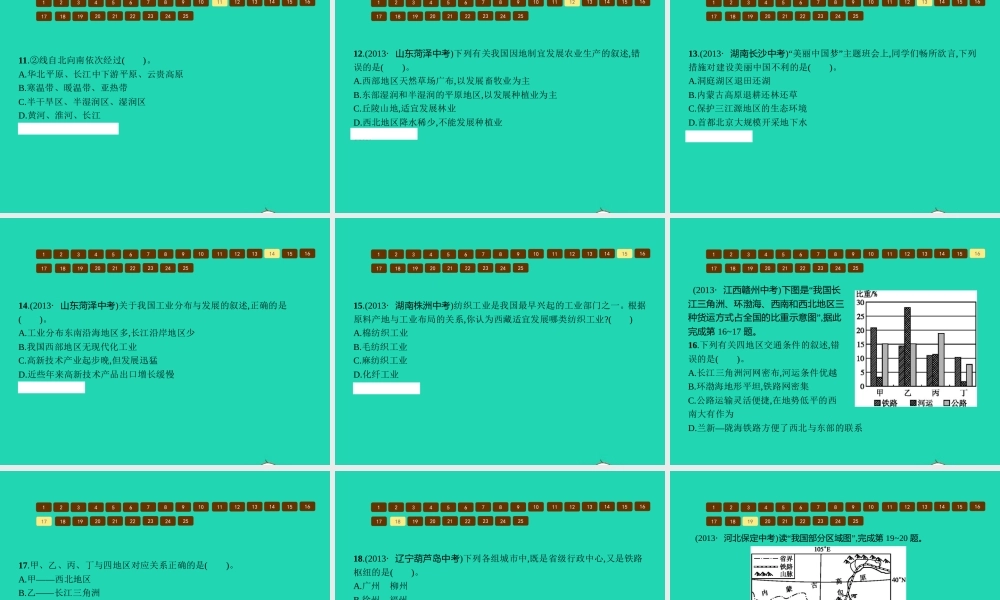 八年级地理上册 第四章 中国的经济与文化本章整合课件 (新版)商务星球版 课件