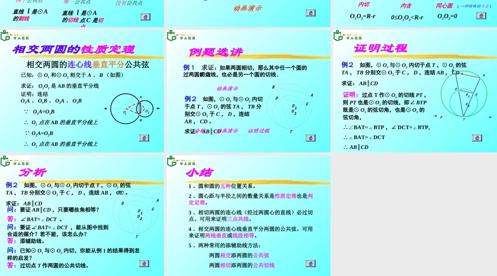 九年级数学直线与圆的位置 关系课件