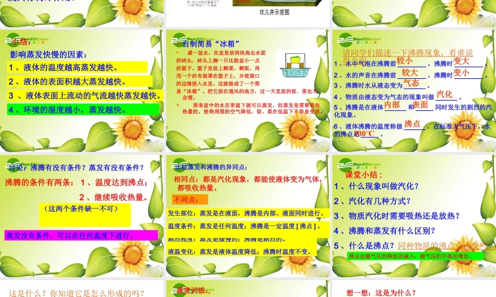八年级物理上册：二、汽化和液化课件(苏科版八年级上) 课件