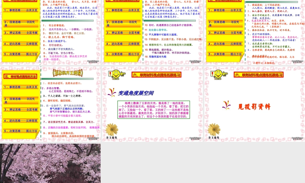 决胜高考作文系列辅导 试题