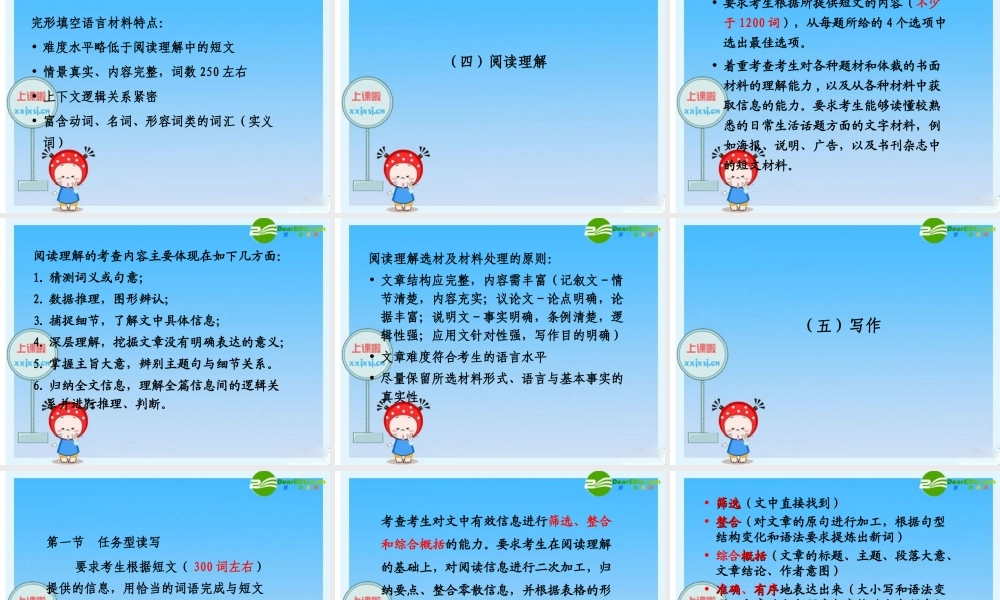 安徽省高三语言高考题型示例 课件