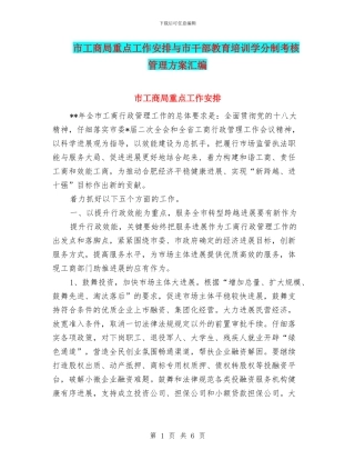 市工商局重点工作安排与市干部教育培训学分制考核管理方案汇编