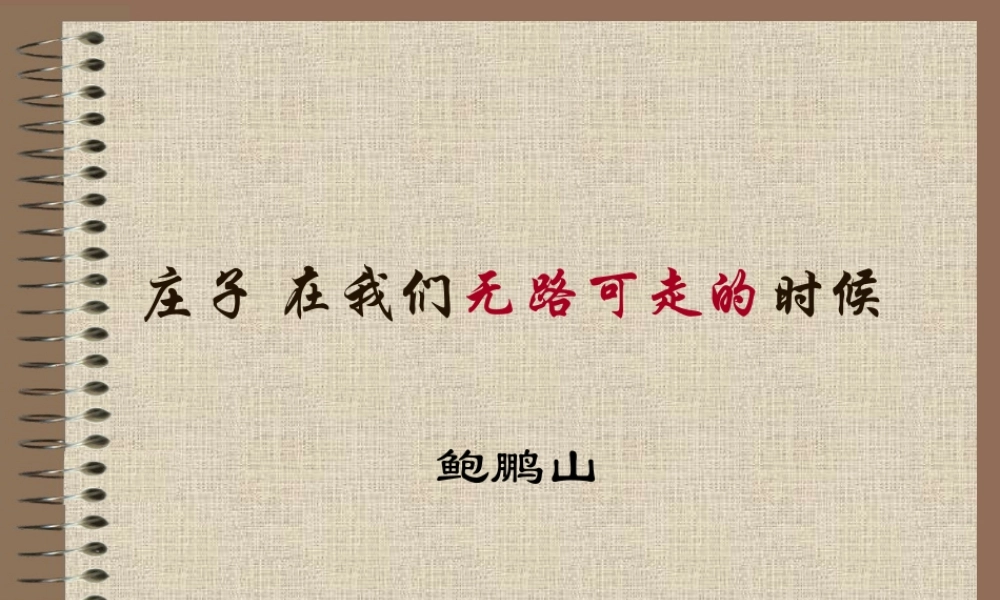 庄子 在我们无路可走的时候高三语文新课标 人教版2 课件