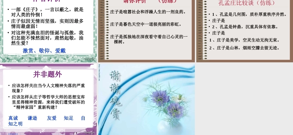 庄子 在我们无路可走的时候高三语文新课标 人教版2 课件