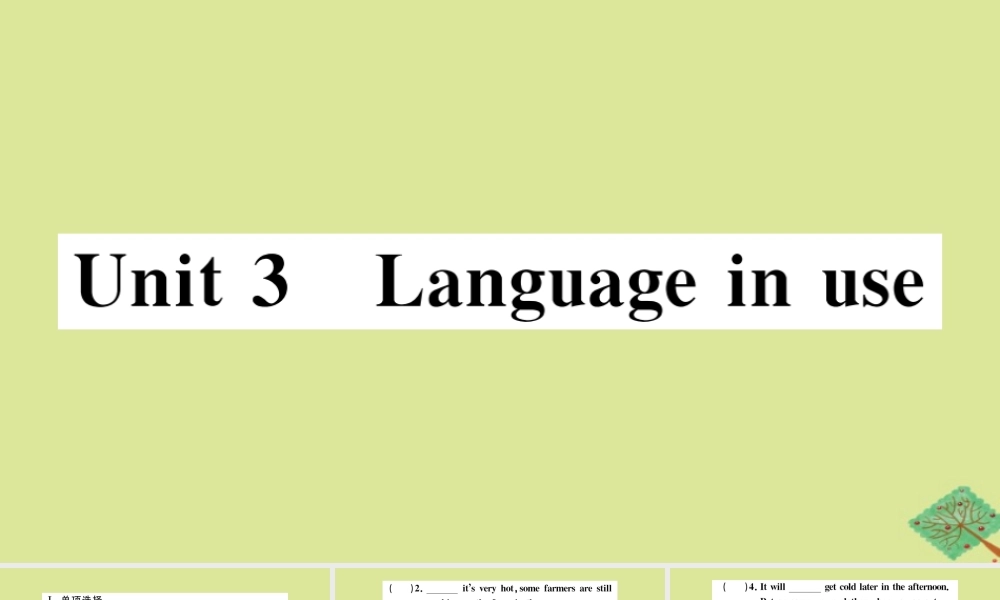 八年级英语上册 Module 10 The weather Unit 3 Language in use作业课件 (新版)外研版 课件