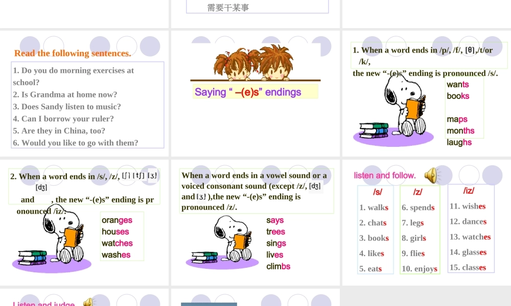 七年级英语上册Unit2 Speak up and pronunciation 课件牛津版 课件