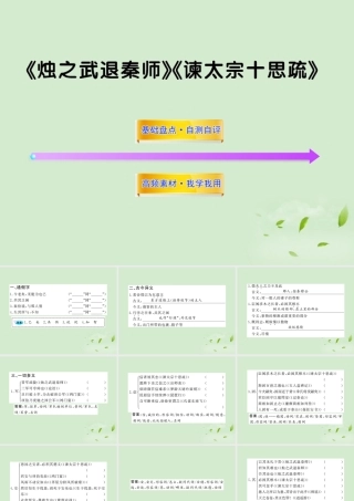 届高考语文一轮复习 (烛之武退秦师)(谏太宗十思疏) 苏教版必修3 试题