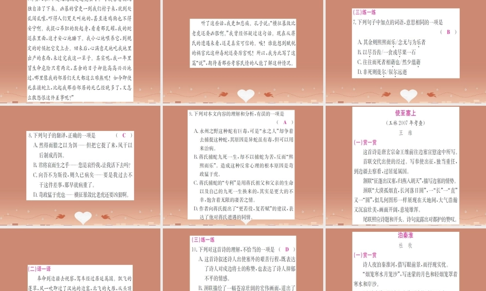 九年级古诗文课件