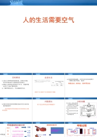 七年级生物下册 人的生活需要空气课件 济南版 课件