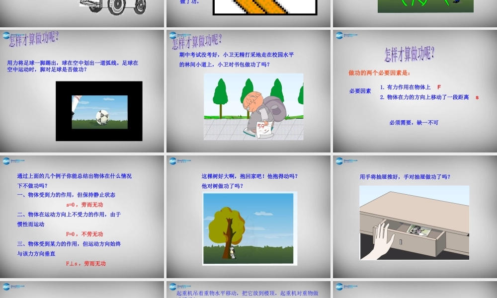 八年级物理全册 10.3 做功了吗课件1 (新版)沪科版 课件