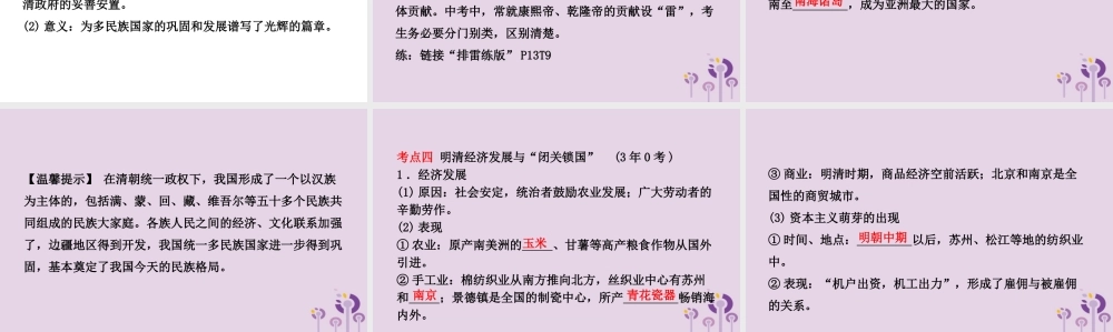 中考历史备战复习 中国古代史 第六单元 统一多民族国家的巩固和社会的危机课件