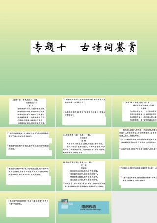 九年级语文上册 专题十 古诗词鉴赏作业课件 新人教版 课件