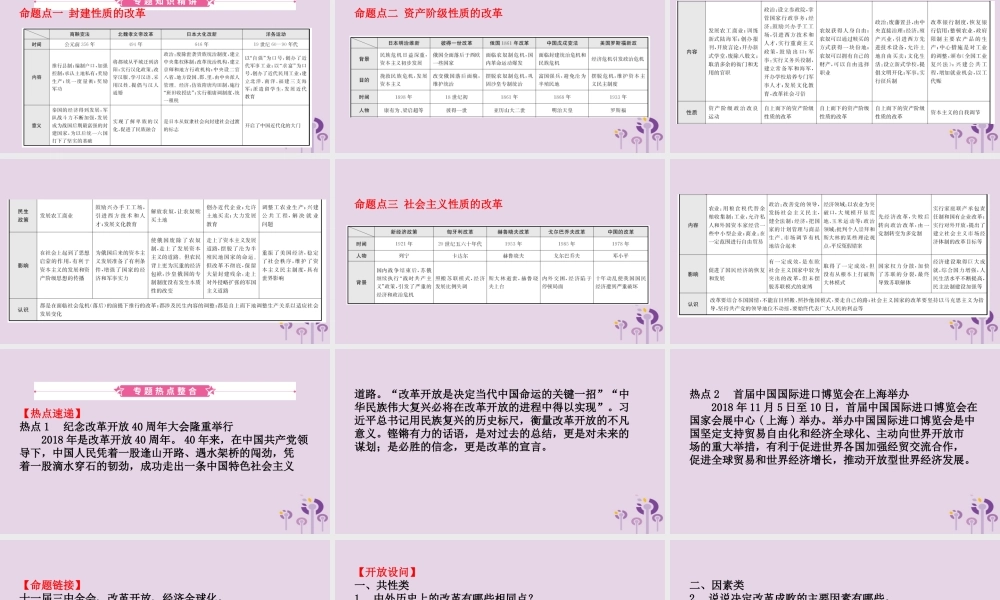 中考历史复习 题型突破 专题六 中外历史上的重大改革课件