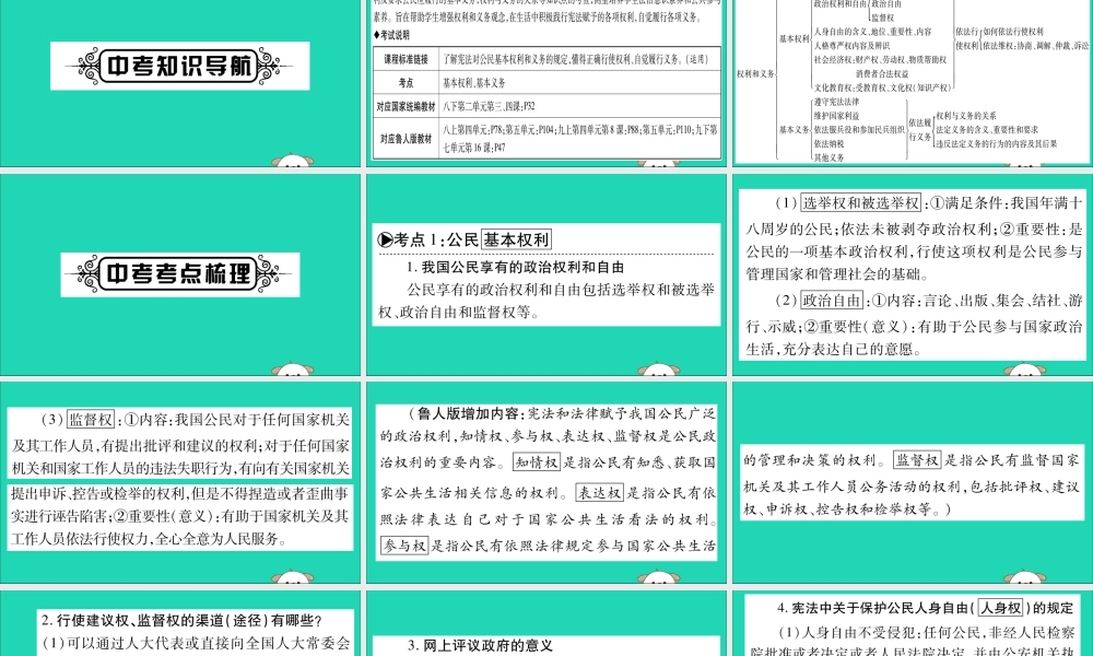 宁夏中考道德与法治考点复习 第二篇 第二板块 法律部分 第3课时 权利和义务课件