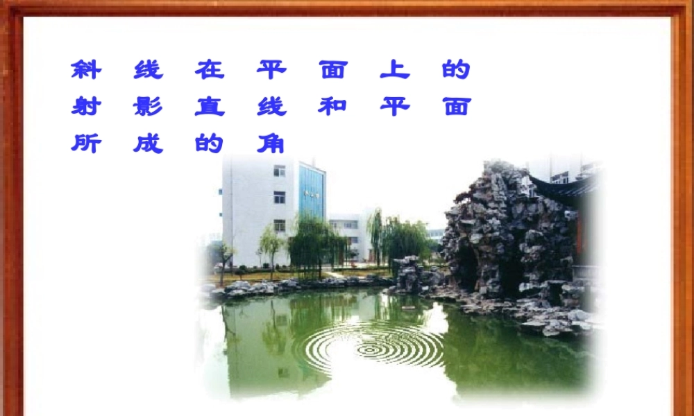 射影及直线和平面所成的角1.4 高二立体几何直线和平面垂直ppt课件大全一 高二立体几何直线和平面垂直ppt课件大全一