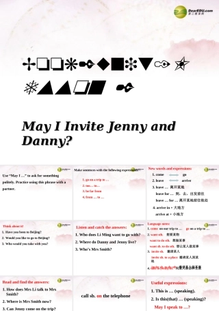 中学七年级英语下册 Lesson 2 May I Invite Jenny and Danny？课件 冀教版 课件
