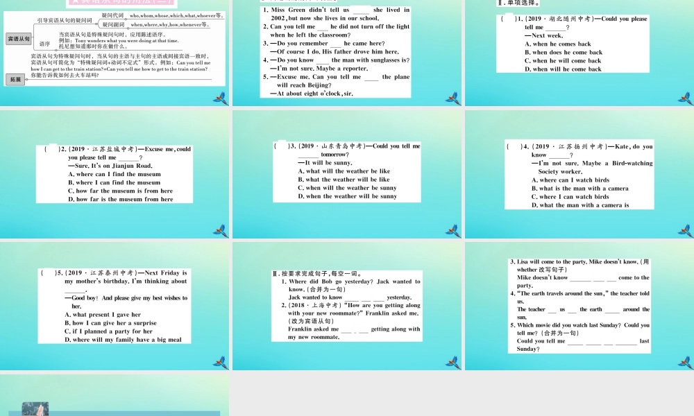 九年级英语全册 Unit 3 Could you please tell me where the restrooms are单元语法专项习题课件 (新版)人教新目标版 课件