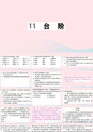 文下册 第三单元 11 台阶习题课件 新人教版 课件