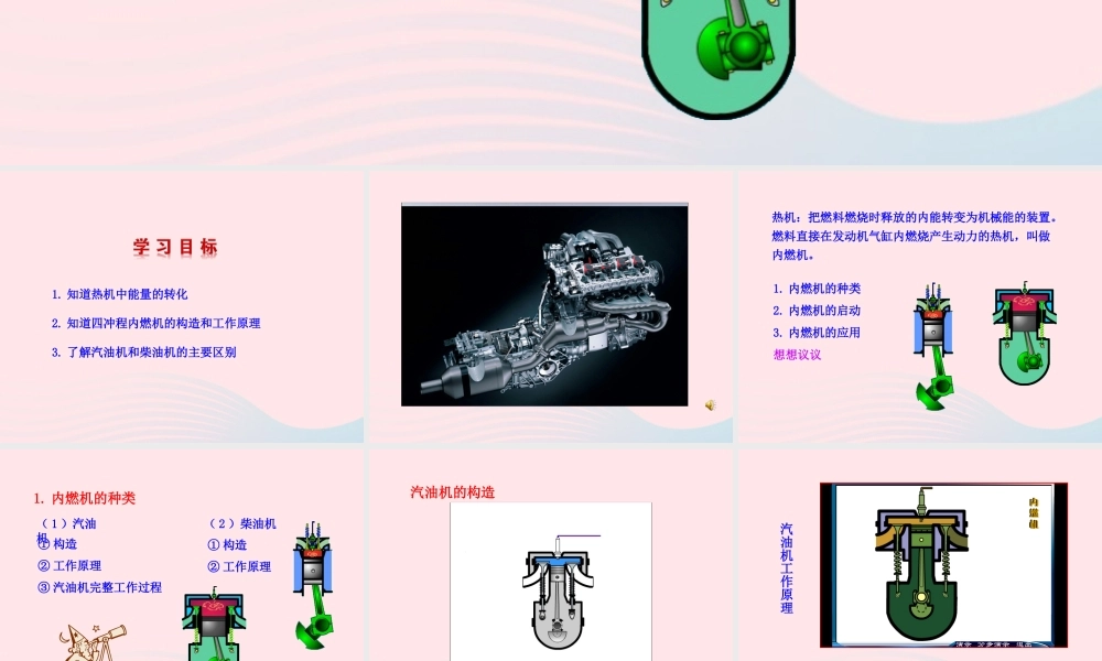 九年级物理全册 第十三章 第三节 内燃机课件 (新版)沪科版 九年级物理全册 第十三章 第三节 内燃机课件+素材(新版)沪科版-2