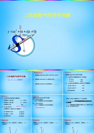 九年级数学上册 二次函数中的符号问题课件 (新版)新人教版 课件
