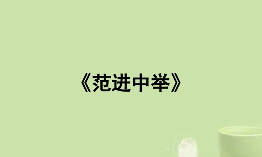 九年级语文 范进中举复习课件 新人教版 课件