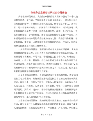 市府办公室践行三严三实心得体会