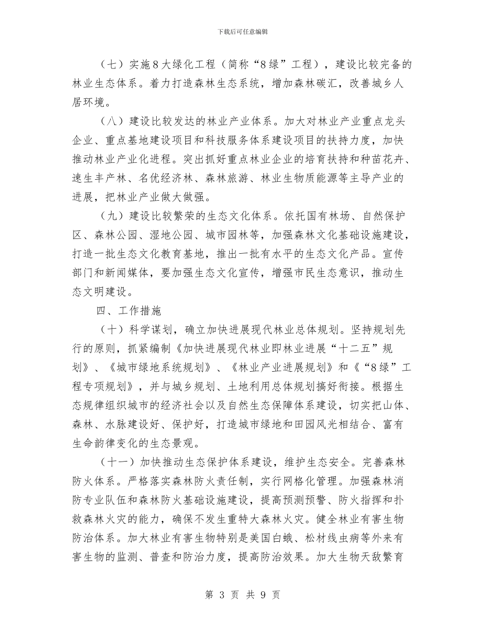 市政办发展现代林业的决定与市政办土地利用规划通知汇编_第3页