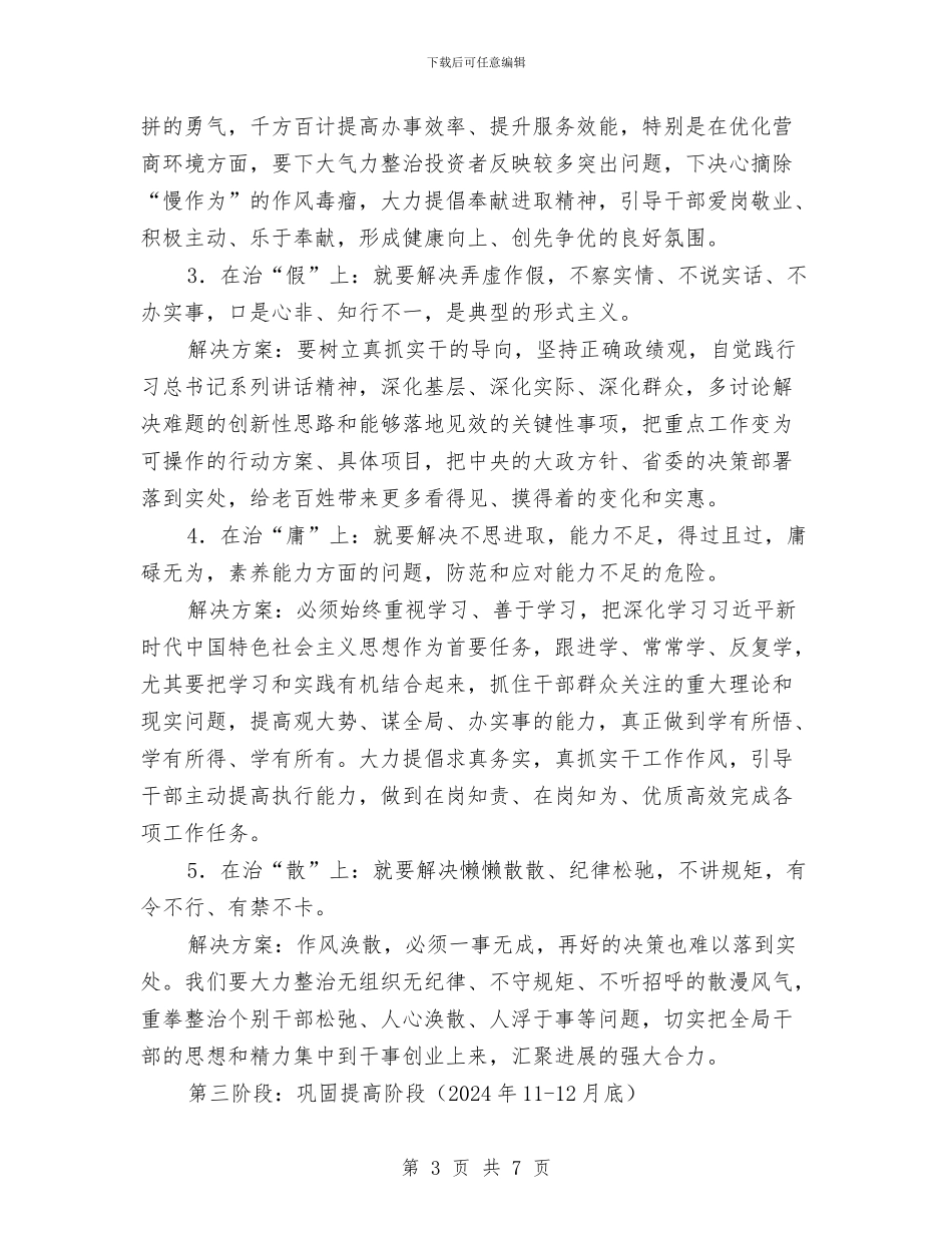 干职工作风建设活动方案与干警树立良好形干部作风建设讲话汇编_第3页