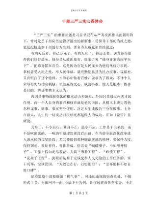 干部三严三实心得体会