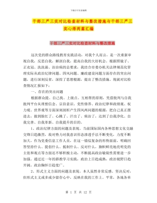 干部三严三实对照检查材料与整改措施与干部三严三实心得两篇汇编