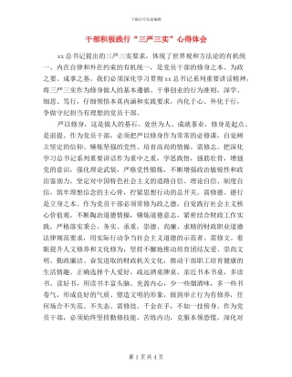 干部积极践行“三严三实”心得体会