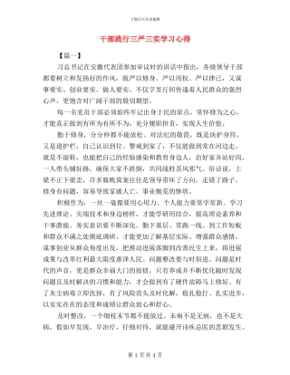 干部践行三严三实学习心得