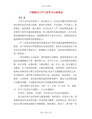 干部践行三严三实学习心得体会